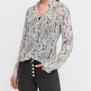 Express sheer snakeskin shirt